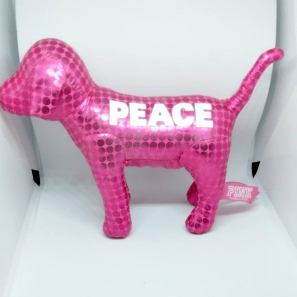 Victoria’s Secret Pink Signature Plush Dog. Bright shiny pink.  Collectible